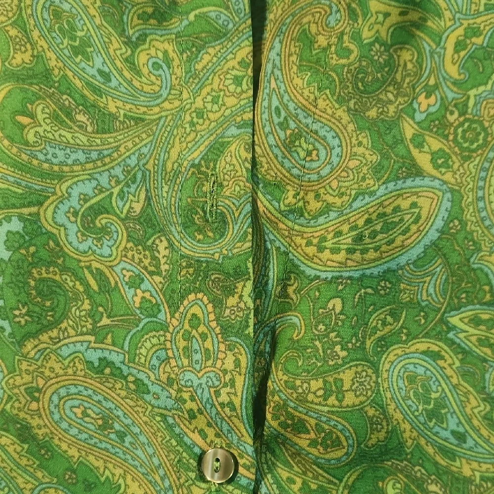 Venezia 2‑Piece Paisley Dress & Shirt Set – Size 18/20, Emerald Boho Y2K‎ - Picture 15 of 15